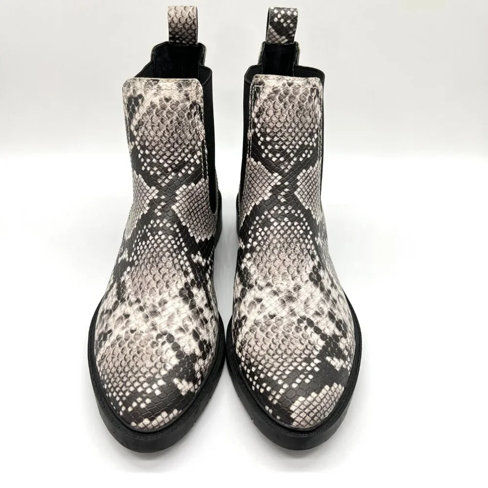 Treasure And Bond Size 6 6M Black White Snakeskin Ankle Boots‎ Booties Shoes
